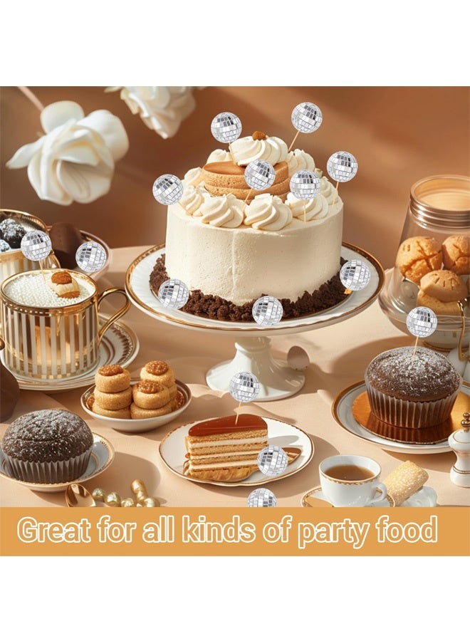 12Pcs Cake Decoration Mini Disco Balls Cake Toppers, Easy to Operate Disco Ball Cake Topper Stylish Disco Balls for Cake Decorating can Adorn Cakes Cupcakes Pies Ice Creams and Desserts Etc - Image 4